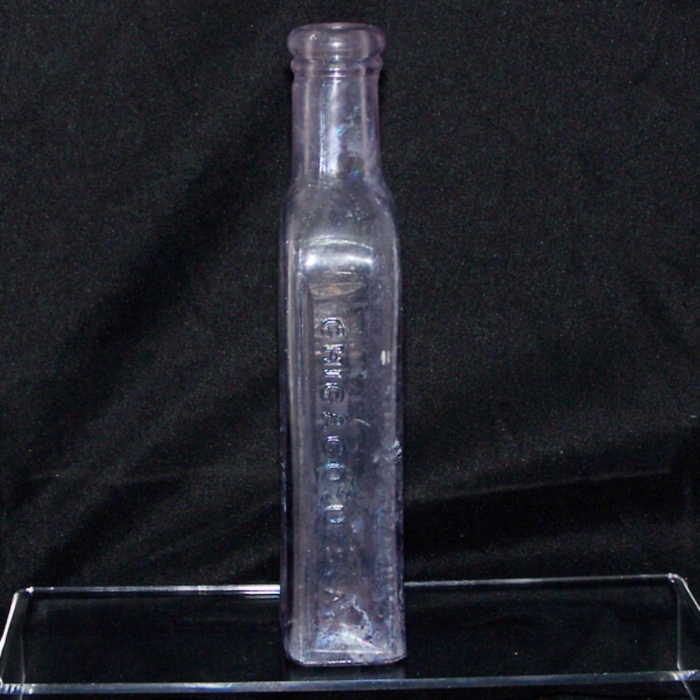 VTG- Foley & Co. Embossed Clear Glass Medicine Bottle - Picture 3 of 7